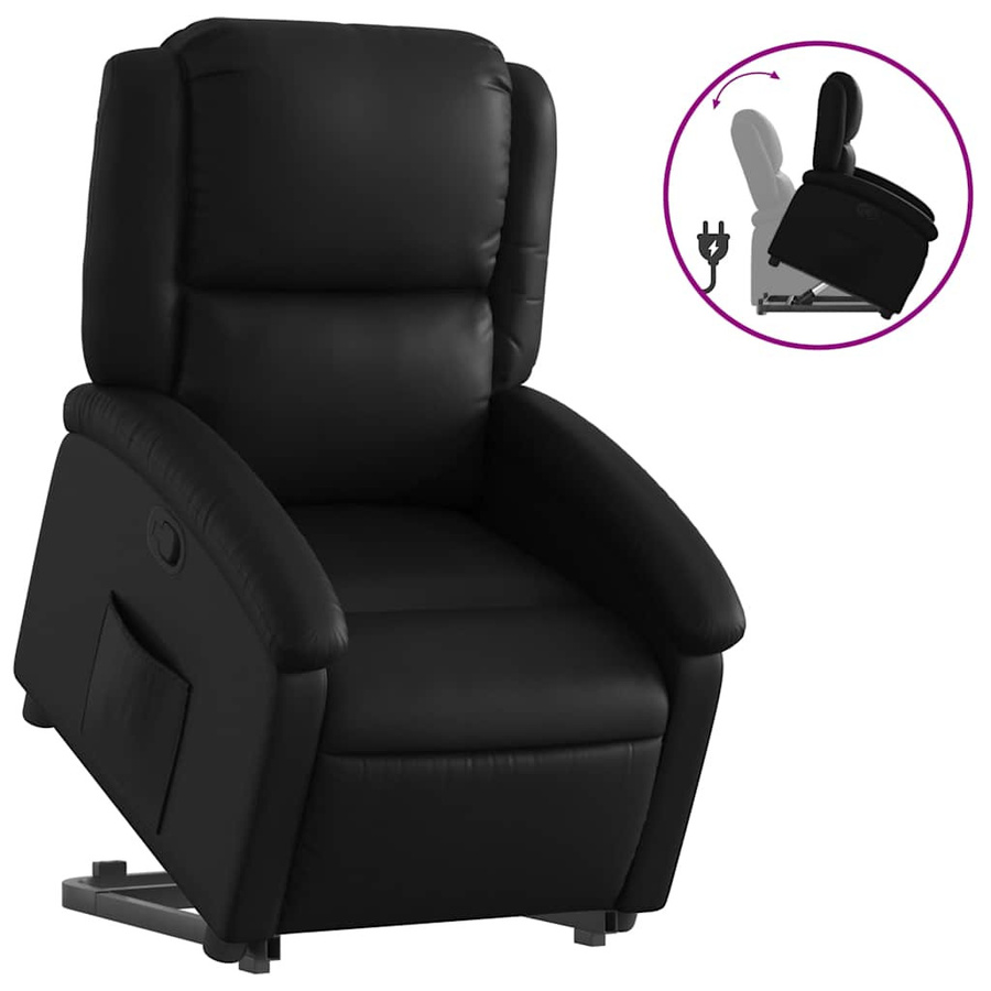 vidaXL Relaxsessel mit elektrischer Aufstehhilfe für Senioren, Schwarz, Kunstleder - Bild 5