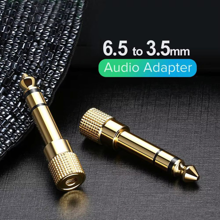 Liulz Audio-Adapter vergoldet von 6,35 mm Stecker auf 3,5 mm Buchse für Kopfhörer, Mikrofon und AUX - Bild 4