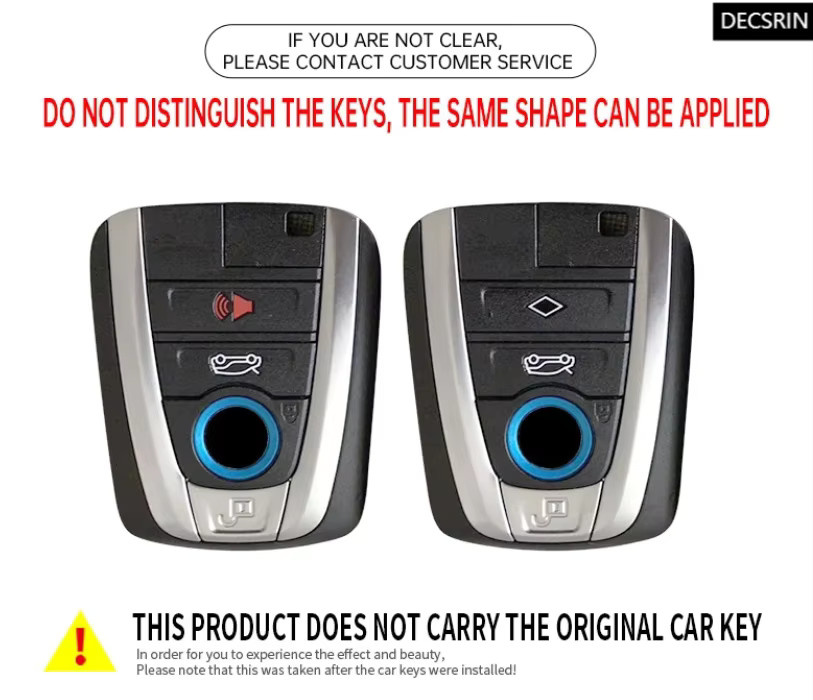 DECSRIN Schutzhülle für BMW I3 I8 Smart Remote Key Case aus Zinklegierung und Leder in Orange - Bild 2