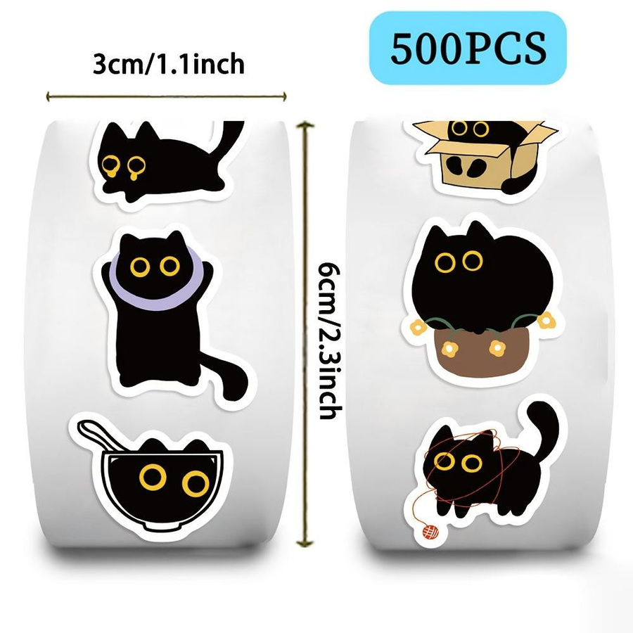 Ouyaohong Schwarze Katzen Aufkleber aus Papier für Schreibwaren und Geschenkverpackungen - Bild 3