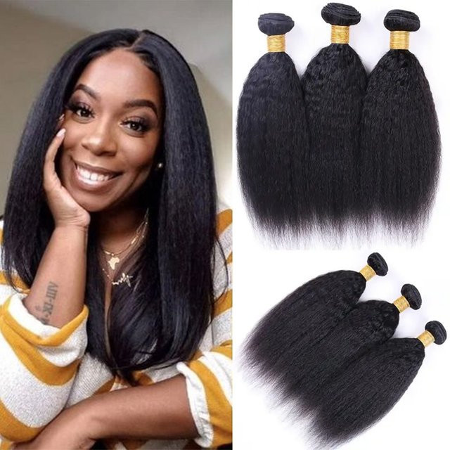 JAYCEE HAIR Kinky Straight Haarbündel, Brasilianische Yaki Straight, Damen - Bild 1