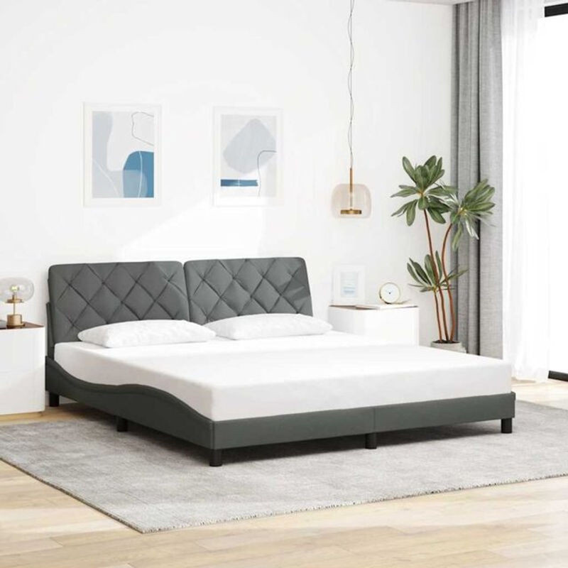 Modernes Polsterbett vidaxl aus Stoff in Anthrazit Grau B/T: 180 x 200 cm - Bild 1