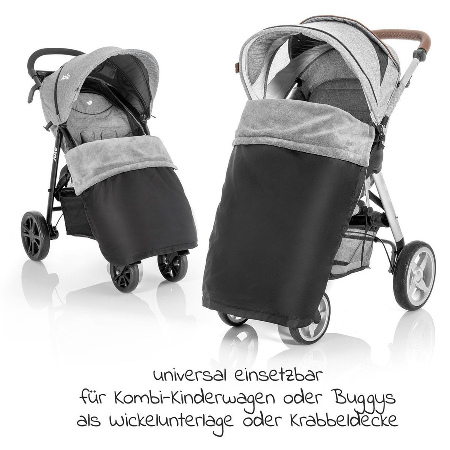 Zamboo Universal Fleece-Decke als Beindecke für Kinderwagen und Buggy in Schwarz - Bild 2