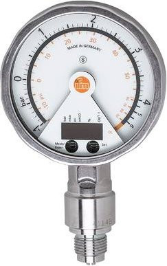 ifm Electronic Drucksensor PG2455 in Silber, Messbereich -14.5 psi bis 58 psi, M12 Anschluss, 1 Öffner, 1 Schließer, Analog - Bild 1