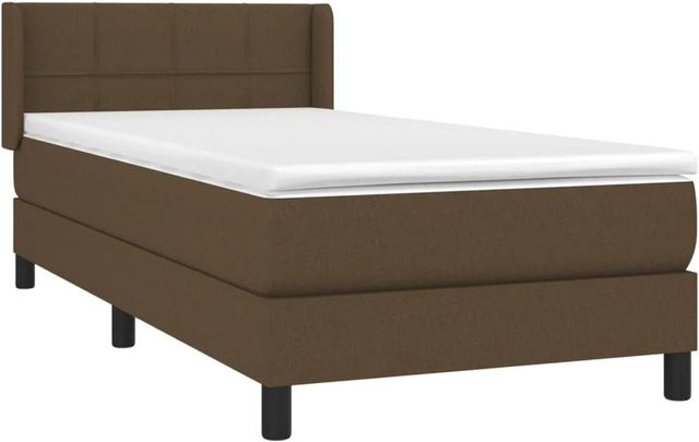 vidaXL Boxspringbett mit Matratze Dunkelbraun B/T/H: 90 x 200 x 78 cm - Bild 1