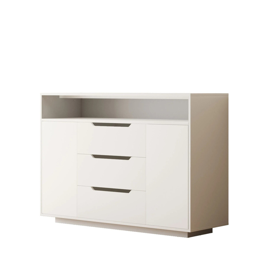 okwish Multifunktionsschrank für das Wohnzimmer mit Regalen, Schubladen und Türen, Weiß, B/T/H: 120 x 40 x 85 cm - Bild 2