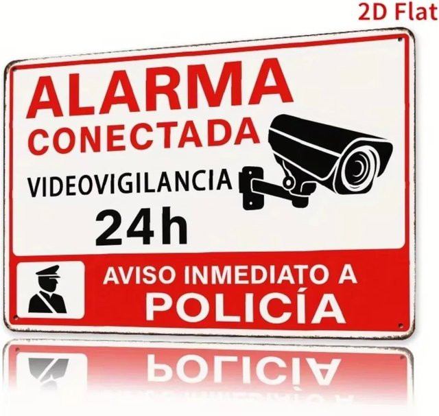 VigiSign Spanisches Warnschild aus Metall mit Pferde-Motiv zur Videoüberwachung Vigilancia für das Heimbedrijf - Bild 1