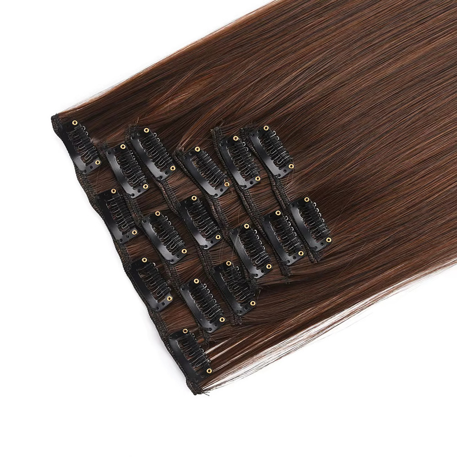 Jeedou Clip-in-Haarverlängerungen, 6 Stück/Set, langes glattes Haar, Damen - Bild 2