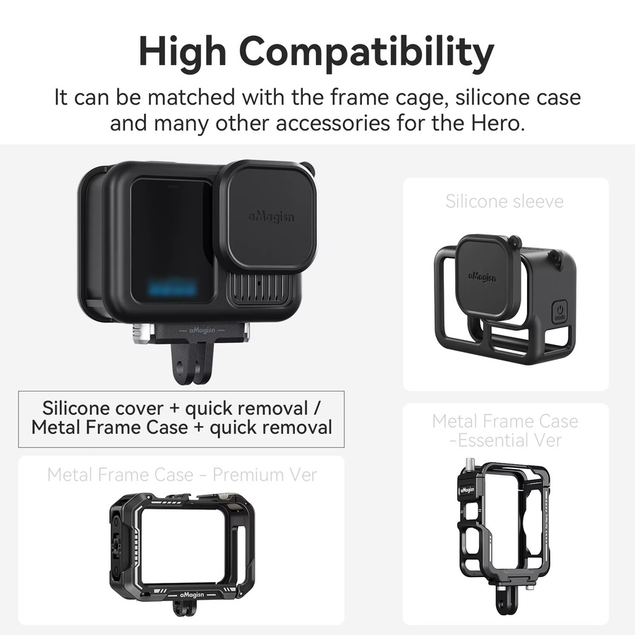 Magnetische Schnellwechselhalterung für GoPro Hero13 mit 2-poliger Halterung und Kunststoffadapter in Schwarz - Bild 6