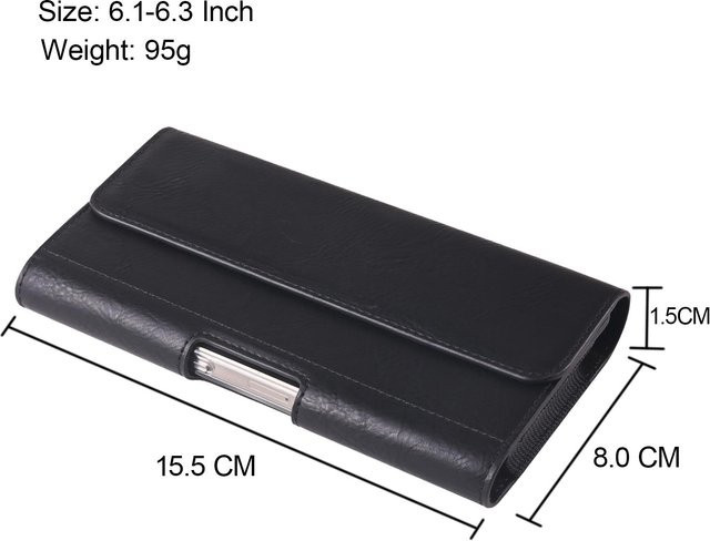 eForMobile Leder Gürtelclip Handytasche als Taillentasche für iPhone, Samsung Galaxy und Xiaomi, Größe S (6.1-6.3 Inch), schwarz - Bild 1