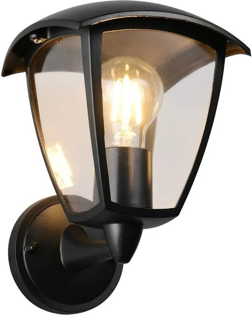 Trio LED-Wandleuchte Venta in Schwarz Matt aus Aluminium und Glas für Außenbereich, B/H/T: 17 x 24 x 20 cm - Bild 1