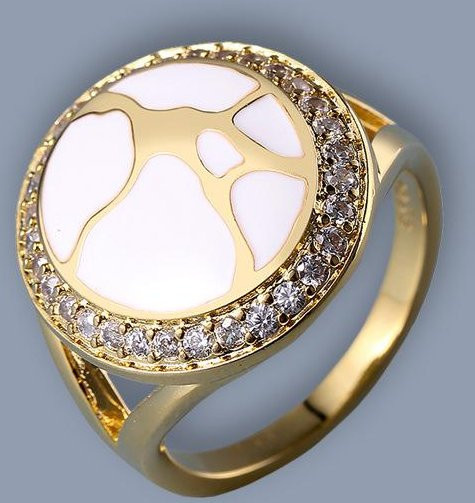 YIRAN Ring, Emaille, Zirkon, 18 Karat Gold plattiert, Damen, Größe 10 - Bild 1