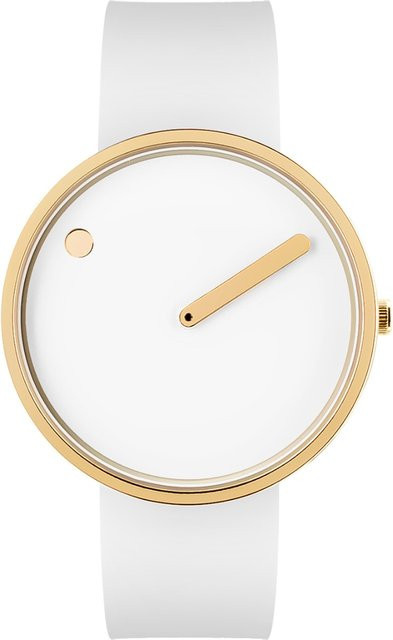 Picto Armbanduhr, Quarz, Edelstahl, Silikon, Weiß, 40 mm, Unisex - Bild 1