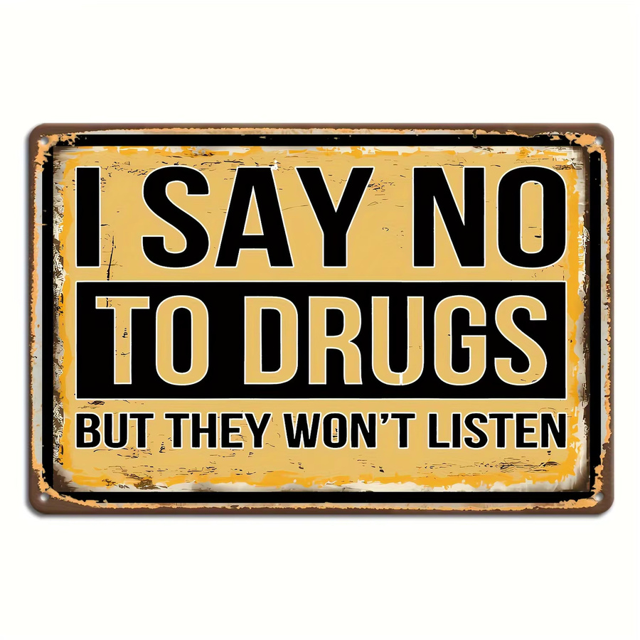 CIFBUY Vintage Say No To Drugs Metallwandschild aus Aluminium, B/H: 30 x 20 cm - Bild 2