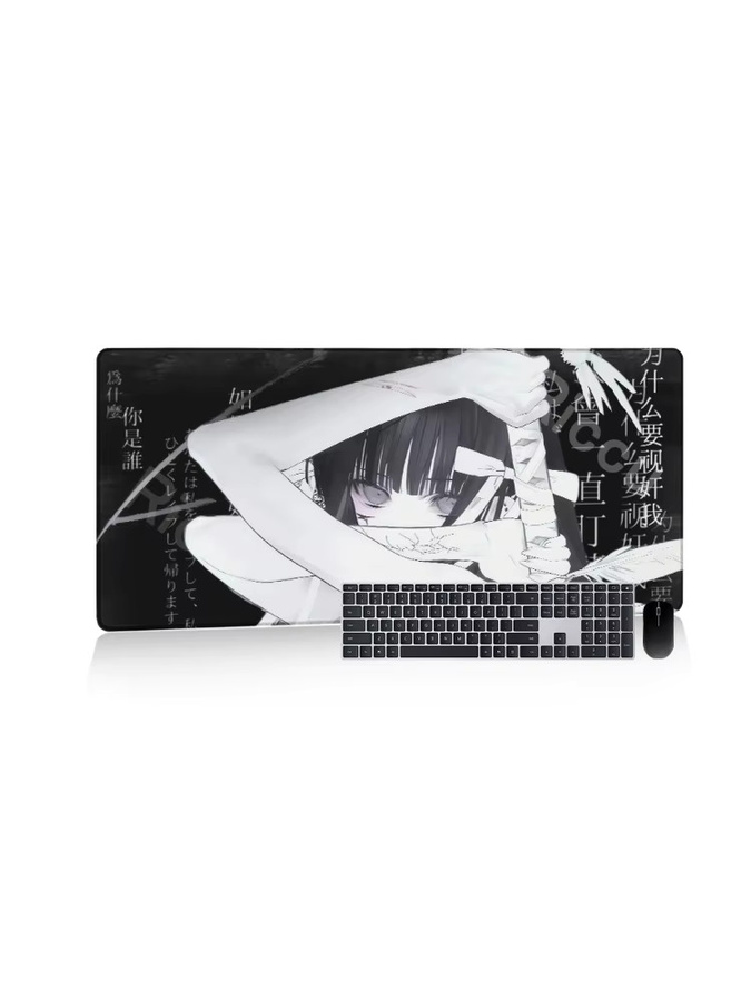 Riccu Anime Mädchen Mauspad Schwarz Kreative Esport Schreibtischmatte mit Anti-Slip-Funktion - Bild 5