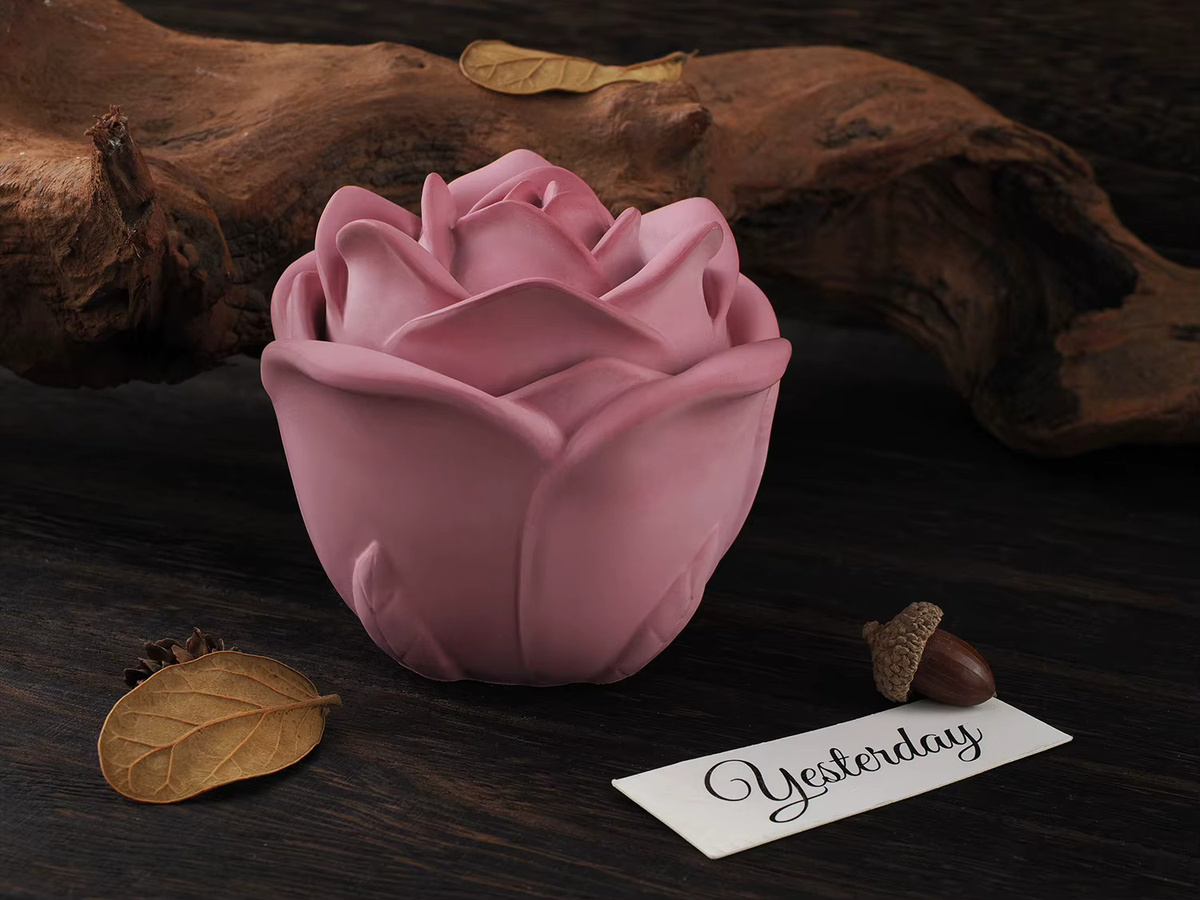 UDOCOOL Rose Kerzenform für Beton, Glas und Harz in Pink zur Herstellung von floralen 3D-Kerzenornamenten und Aufbewahrungsboxen - Bild 3