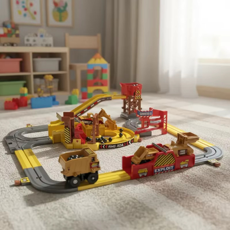 yaafun Minenwagen Ingenieurfahrzeug, Eisenbahnschienen-Set, elektrisches Lernspielzeug, ab 0 Jahren - Bild 5
