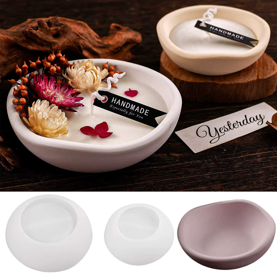UDOCOOL Silikonform für unregelmäßige Kerzenhalter und Schmuck-Display-Tabletts in Weiß - Bild 3