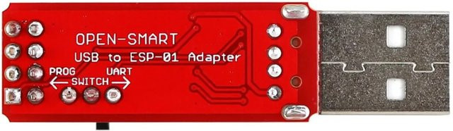 wishiot USB-zu-ESP8266 ESP-01 WLAN-Adaptermodul mit CH340G in Rot als serieller Konverter für Arduino IoT-Projekte und drahtlose Programmierung - Bild 1