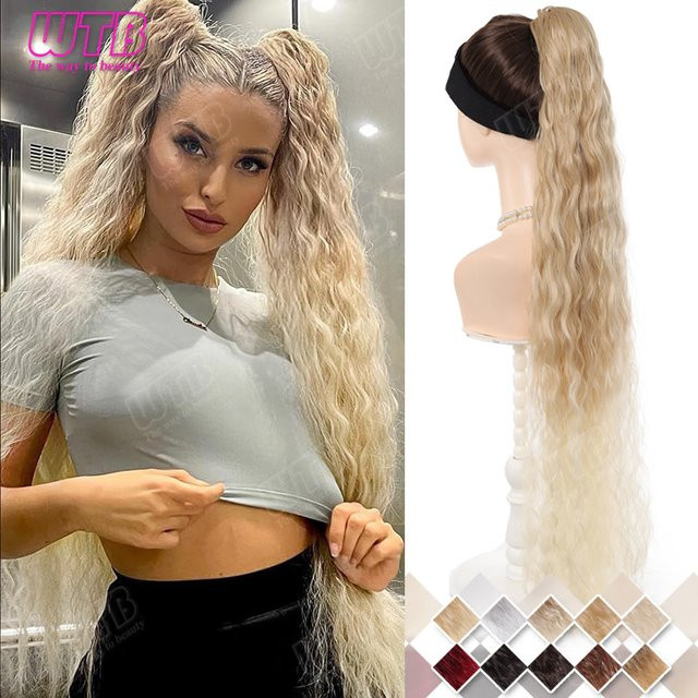 WTB Pferdeschwanz-Perücke, synthetisch, gewellt, lockig, Damen - Bild 1