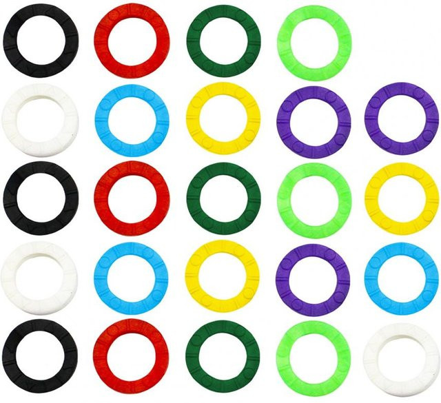 Buntes Tastenkappen-Set für Hausschlüssel aus Gummi und Kunststoff, runde Kennungen zur Organisation, Multicolor - Bild 1