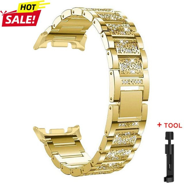 CAOWTAN Uhrenarmband Edelstahl, Gold, Diamant, Kristall, Damen - Bild 1