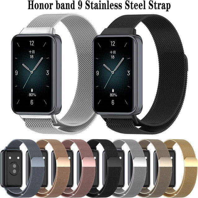 Milanese Loop Strap für Honor Band 9, Uhrenarmband Edelstahl, Silber, Unisex - Bild 1