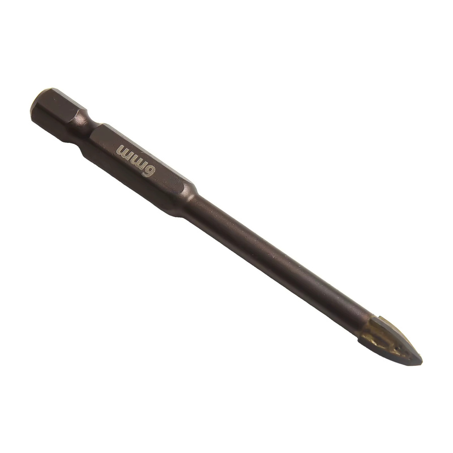 Vibratite 10er Set Kreuz Hex Bohrerbits für Glas, Keramik und Beton, Durchmesser: 6 mm - Bild 3