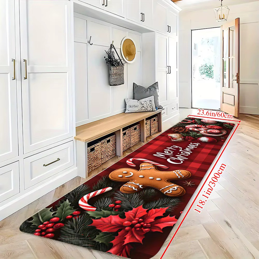 VIKAMA Weihnachtsteppich Lebkuchenmann in Multicolour, weiche Fußmatte für Wohnzimmer, Küche oder Schlafzimmer, B/T: 60 x 40 cm - Bild 2