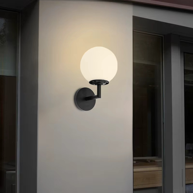 OSABO LED Wandleuchte im nordischen modernen Design mit PVC-Kugel für Schlafzimmer, Badezimmer und Treppen in Schwarz oder Weiß - Bild 3