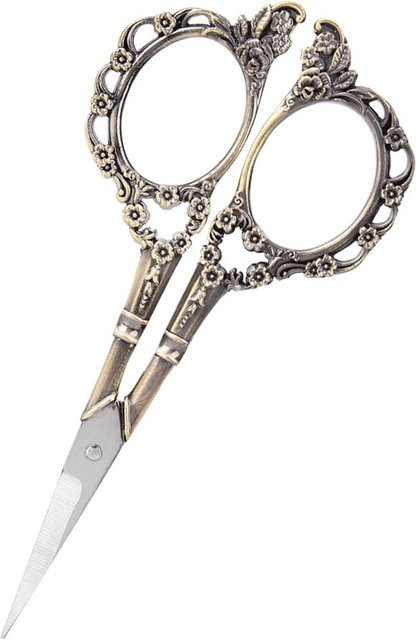 GoolRC Vintage Handstickerei-Schere aus Edelstahl mit Blumenmuster in Antik Bronze - Bild 1