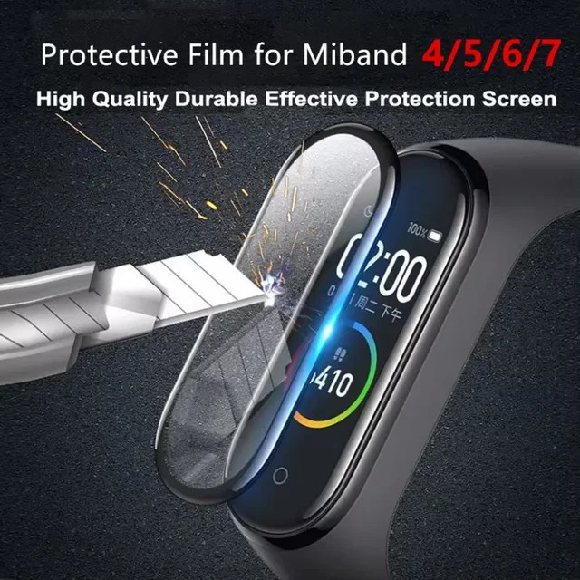 TINUORA 3D gebogener Displayschutz für Xiaomi Mi Band 4, 5, 6, 7, 8, transparente Schutzfolie für deine Smartwatch - Bild 1