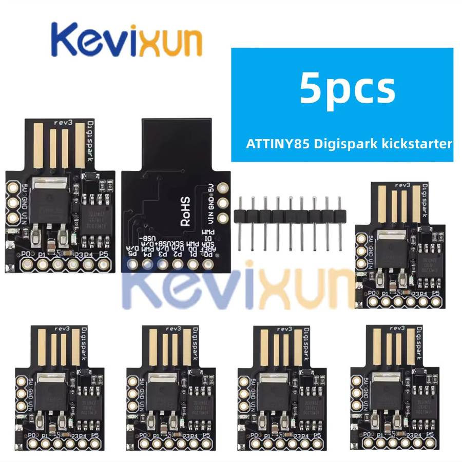 Digispark Tiny85 ATTINY85 Micro Development Board Kickstarter Modul für Arduino mit USB-C Anschluss in Schwarz - Bild 2