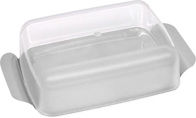 Fackelmann Butterdose aus Kunststoff und Edelstahl, transparent, B: 17 cm, T: 11 cm - Bild 1