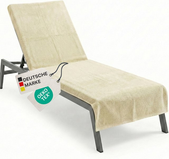NYVI Frottee Schonbezug für Gartenliege NYVISpa in Beige, B/T/H: 75 x 200 cm - Bild 1