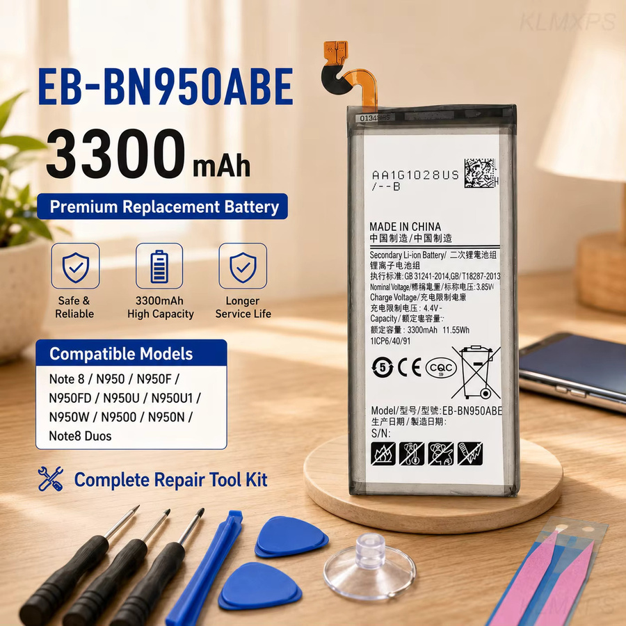 Samsung Galaxy Note 8 Akku EB-BN950ABA EB-BN950ABE mit Werkzeug, 3300 mAh, Schwarz - Bild 3