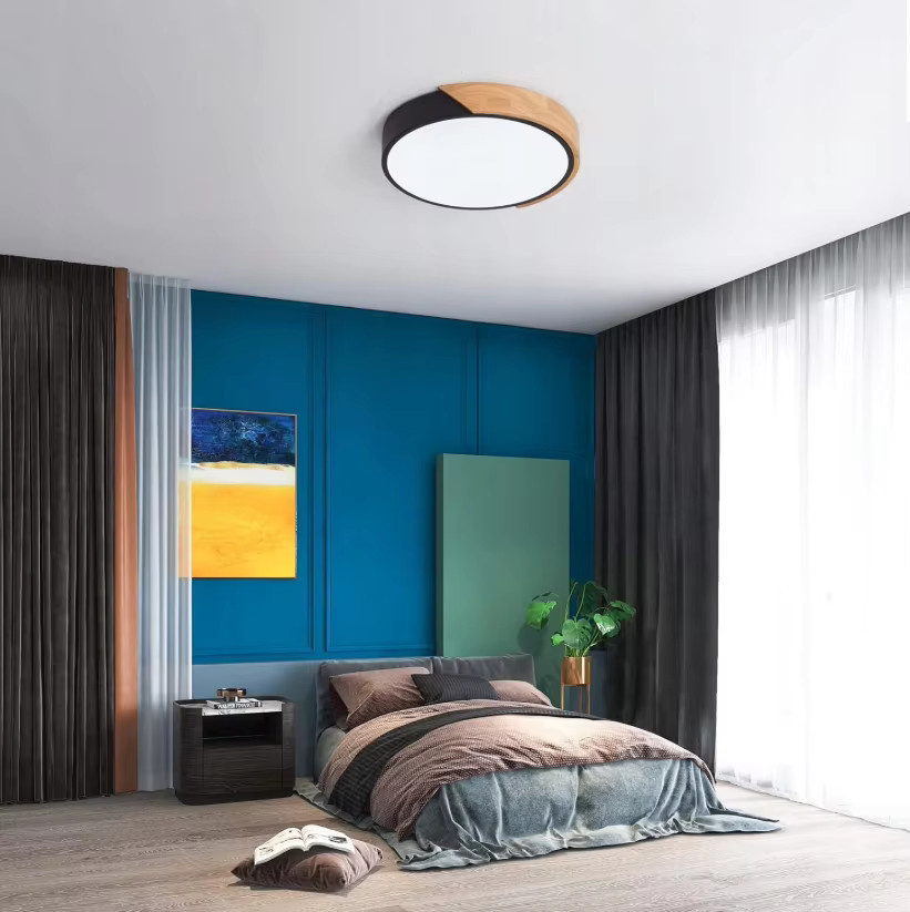 Riserva LED-Deckenleuchte aus Holz, runde Deckenlampe mit Fernbedienung, stufenlos dimmbar, 43W, Durchmesser: 30 cm - Bild 4