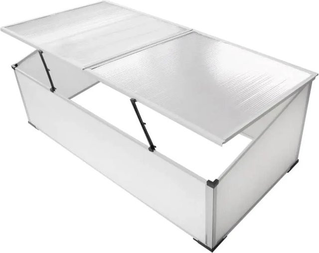 furnicato Frühbeet ohne Boden mit 2 transparenten Deckeln aus Polycarbonat und Aluminium, B/T/H: 110 x 55 x 41 cm - Bild 1