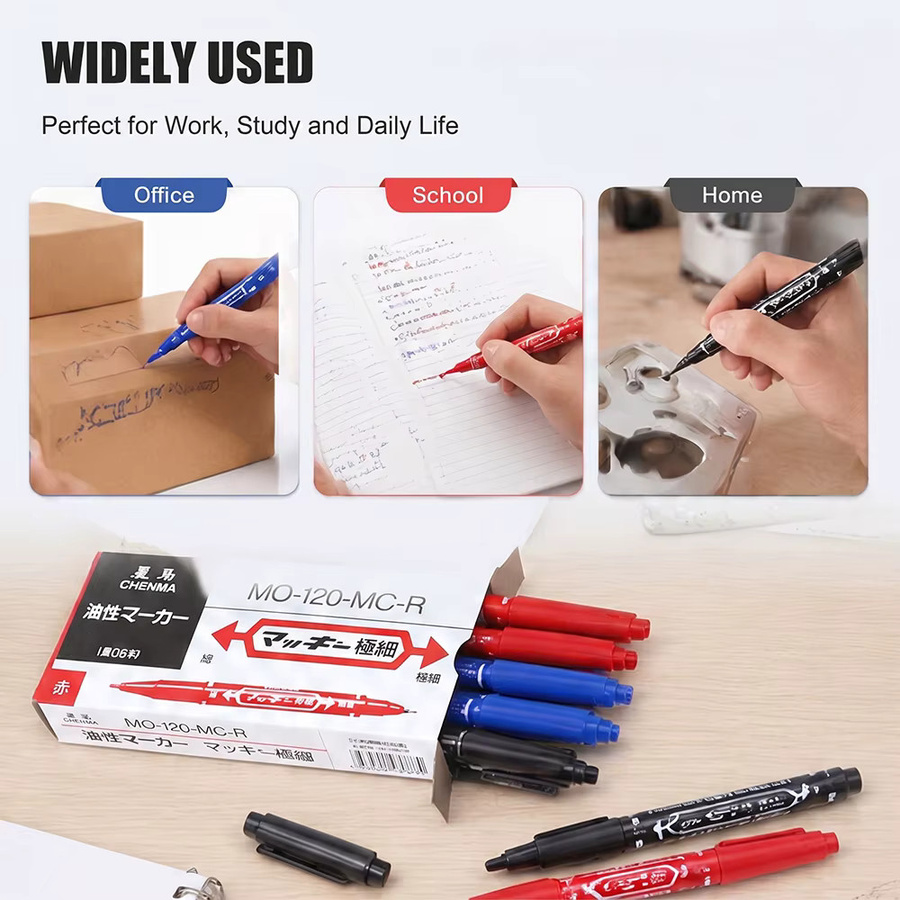 Usiriy Tattoo-Hautmarker-Stift, ölbasiert, wasserfest, feine und breite Spitze - Bild 4