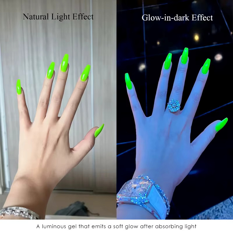 MEET ACROSS Gel-Nagellack, Neon Glow-in-the-Dark, 5 ml, Glänzend - Bild 4