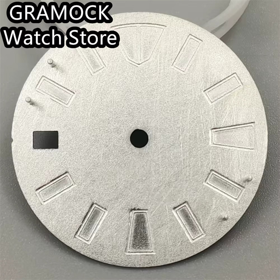 GRAMOCK Zifferblatt, 29 mm, NH35-Automatikwerk, Silber, Unisex - Bild 1
