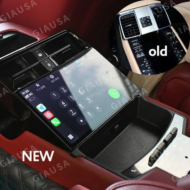 YANFU 9 Zoll Rückbank-Infotainment-Display für Porsche Panamera 2010-2017 mit 2K Ultra Clear Touchscreen, Android Auto und CarPlay, Schwarz - Bild 1