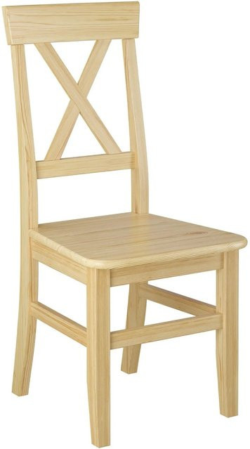 Erst-Holz Küchenstuhl aus Massivholz Kiefer in Braun und Beige - Bild 1