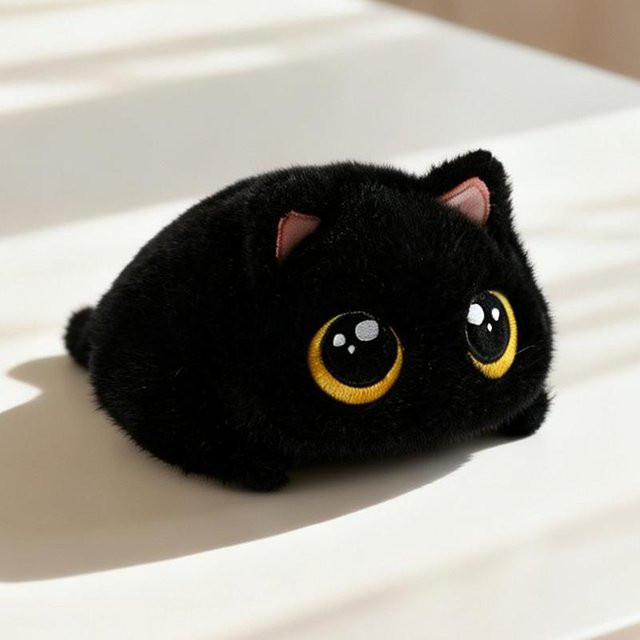 Yiran toy Siamkatze Kätzchen, Plüschtier, Schwarz, Orange, ab 3 Jahre - Bild 1