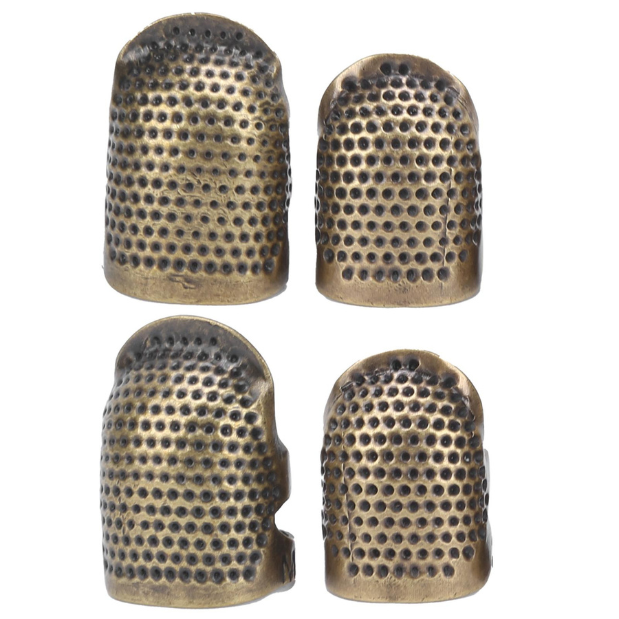 TOMTOP JMS Nähfingerhut aus Kupfer in Gold, wiederverwendbarer Metall-Fingerschutz für Handarbeit und zum Nähen - Bild 4