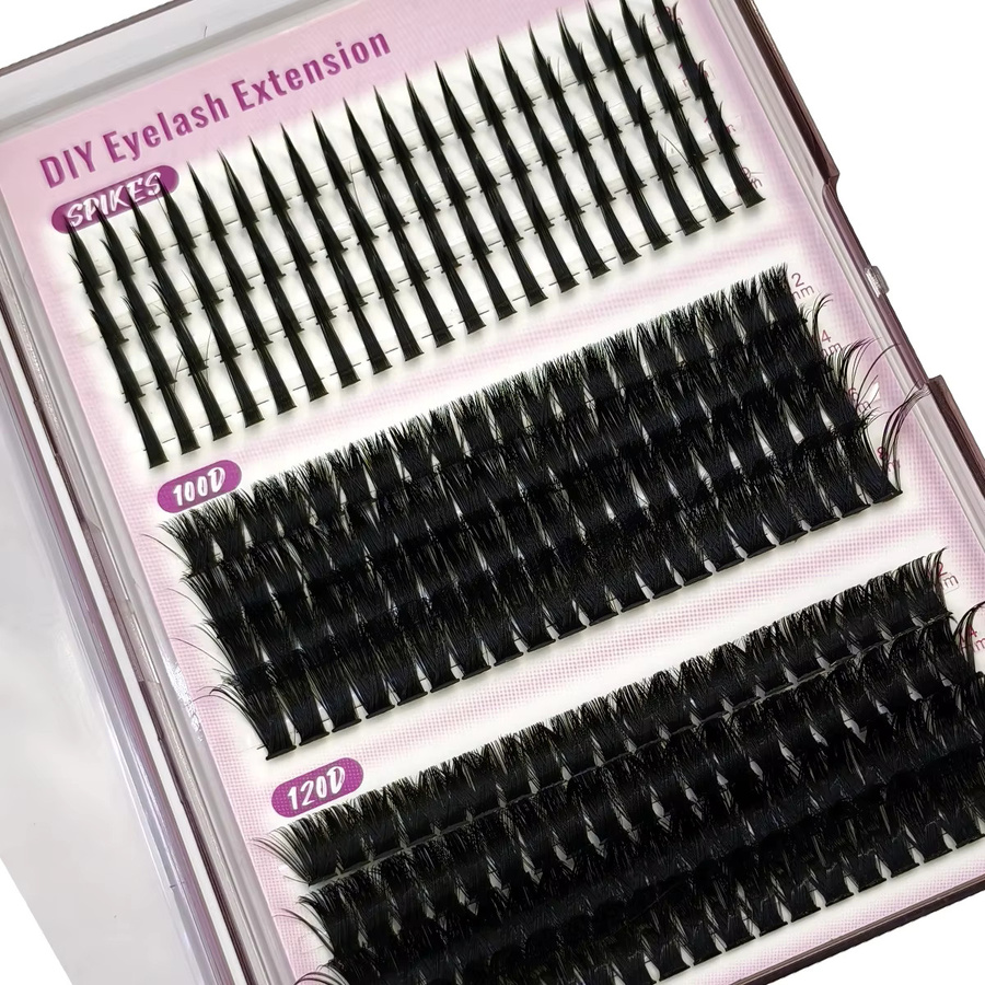 AMSDCN Wimpernverlängerungsset D Curl Spikes, 12 Reihen, Schwarz, Unisex - Bild 5