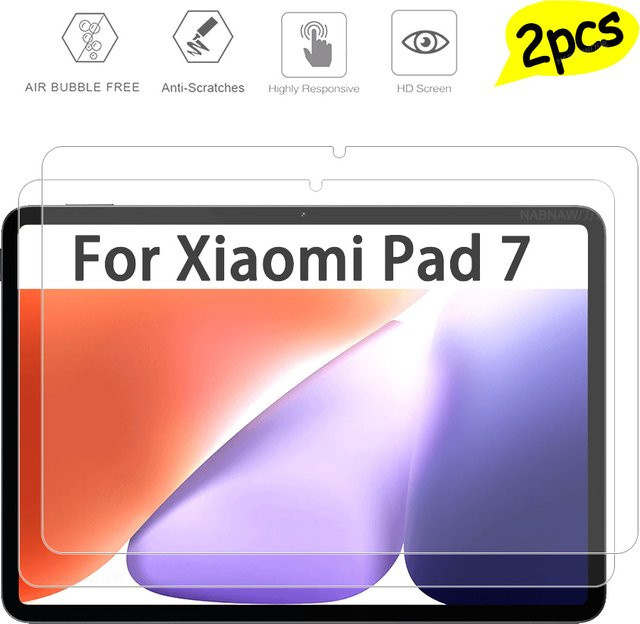 2er-Pack Xiaomi Pad 7 Displayschutzfolie aus gehärtetem Glas, transparent, kratzfest und HD-klar - Bild 1
