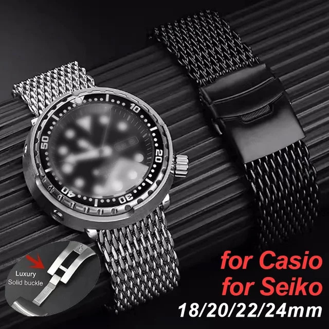HQstrap Uhrenarmband Edelstahl, Mailänder Armband, Silber, Unisex - Bild 1