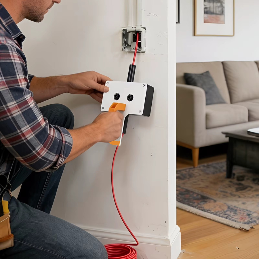 VAKIND Kabelzieher für Rohrleitungen in Orange, Kabelziehwerkzeug für Kabel bis max. 0,3 Zoll Dicke, ideal für Elektriker in engen Räumen und Wänden - Bild 4