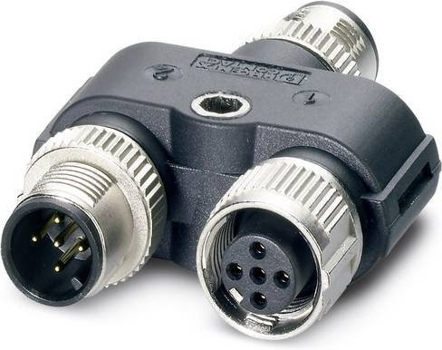 Phoenix Contact 1438079 Sensor-Aktor-Verteiler und Adapter M12 in Y-Form, 5-polig, Schwarz, 5 Stück - Bild 1